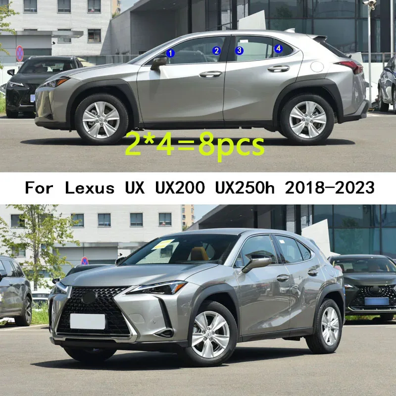 Car PC Material Pillar Post Cover Door Trim Window Molding Stickers Plate Accessories Decor For Lexus UX UX200 UX250h 2018-2023