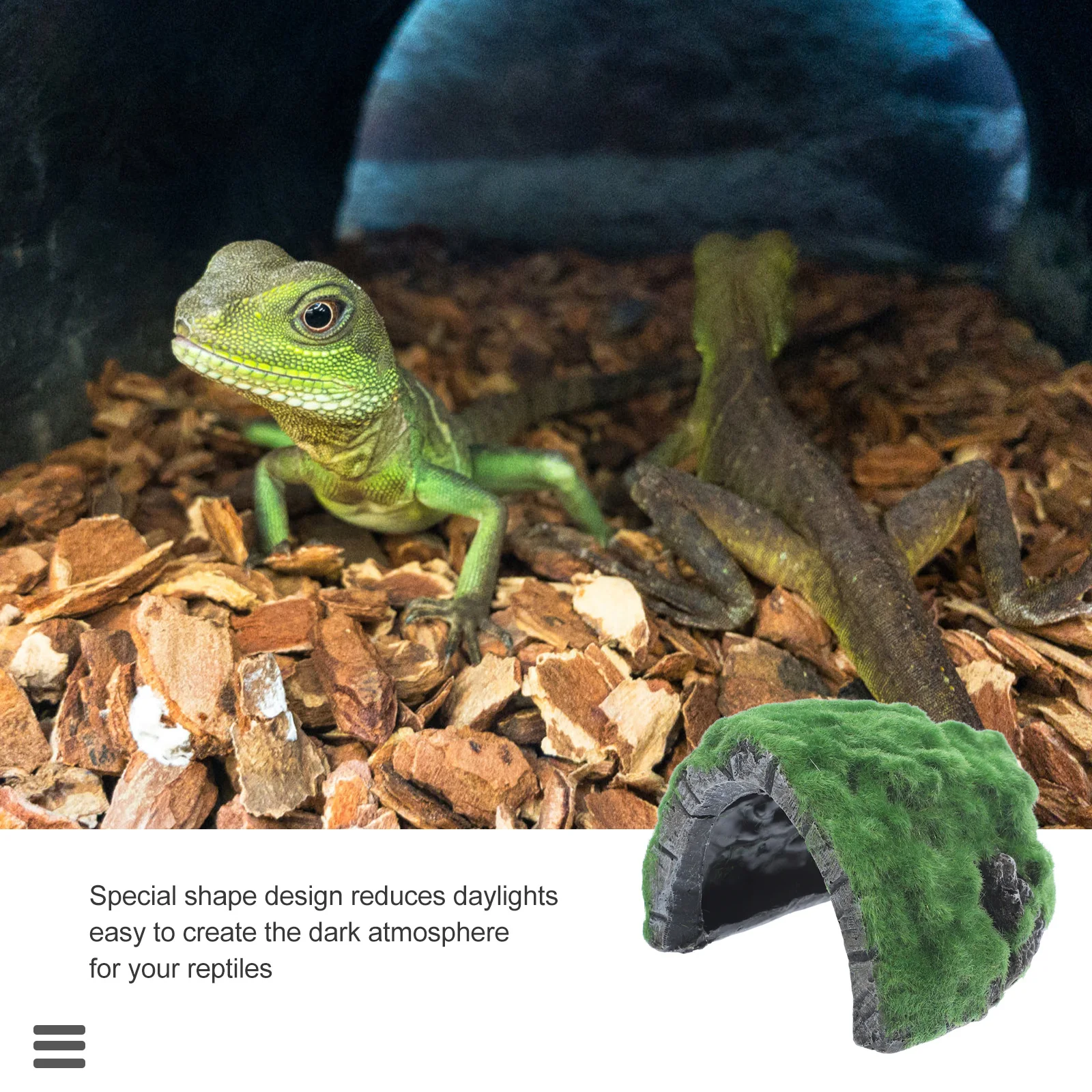 

Reptile Cave Hideout Resin Terrarium Decor Reduces Daylights Easy Create Dark Atmosphere Pets Reptile Hides and Caves