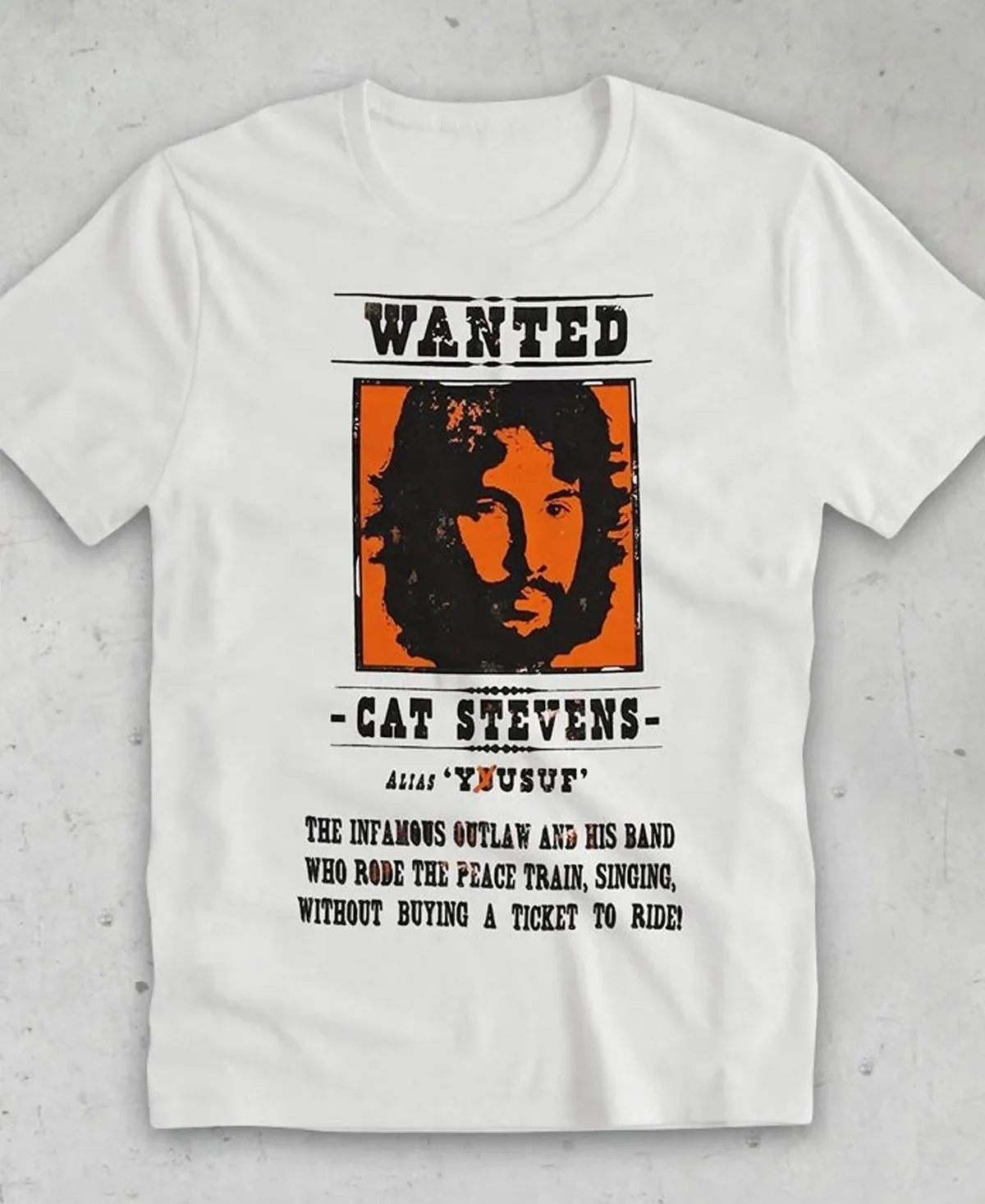 Cat Stevens vtg T-shirt short sleeve All sizes S to 5Xl white Unisex tee TD189