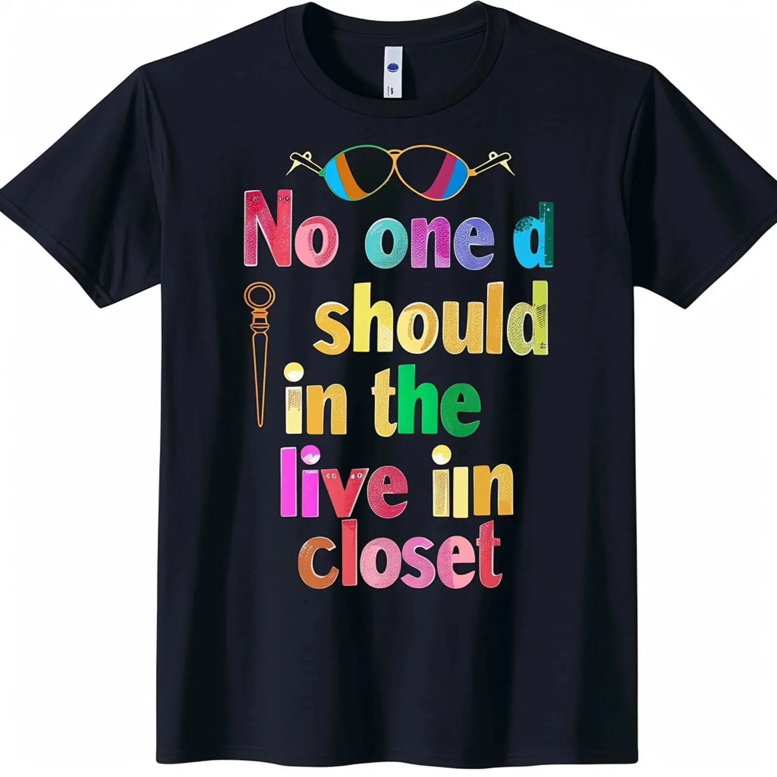 Inspired Rainbow Lettering TShirt No one should live