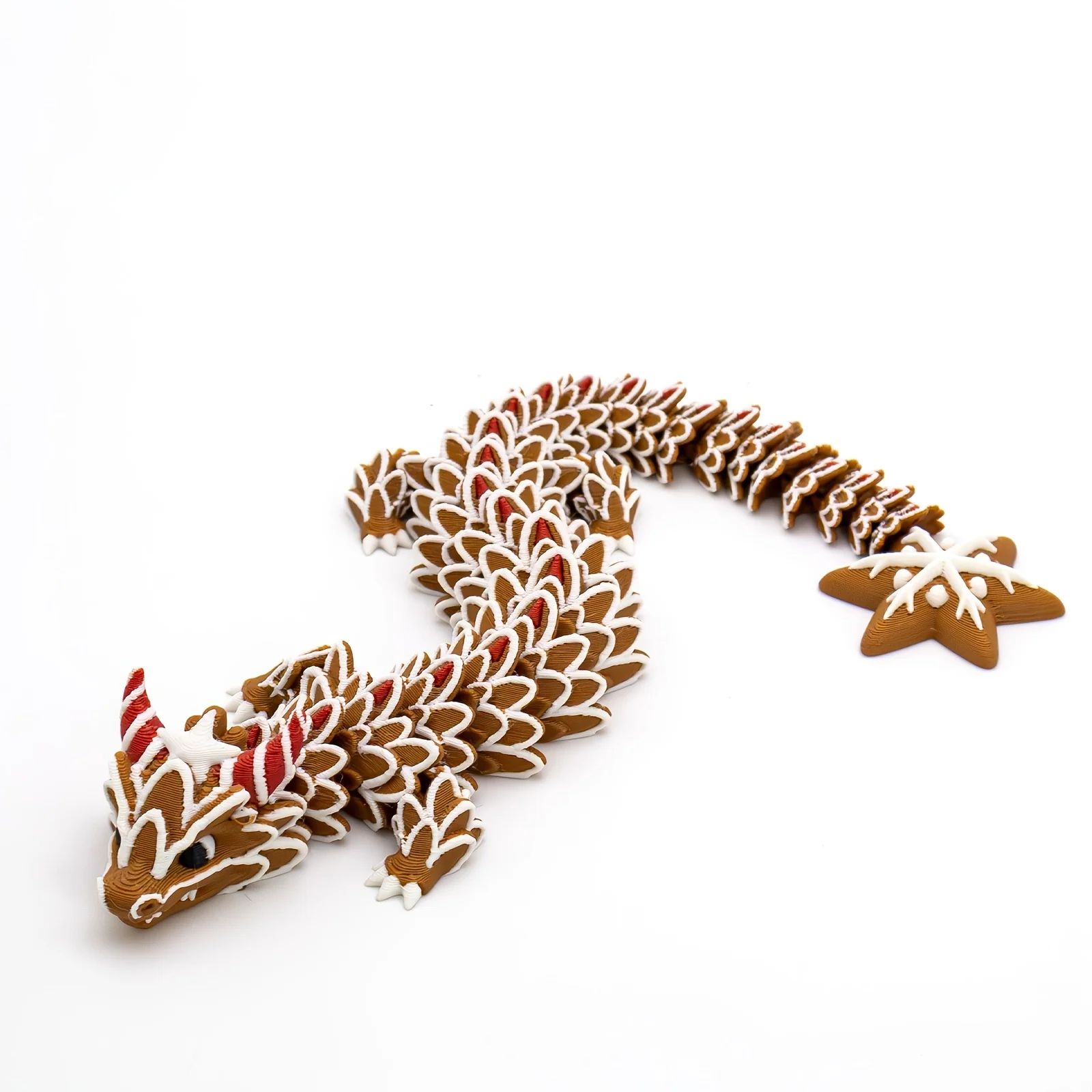Weihnachtliche Lebkuchen-Drachenfigur, 3D-gedruckte Kekse-Drachen, Weihnachtsdekoration, Gartendekoration, Bürodekoration – Detail 6