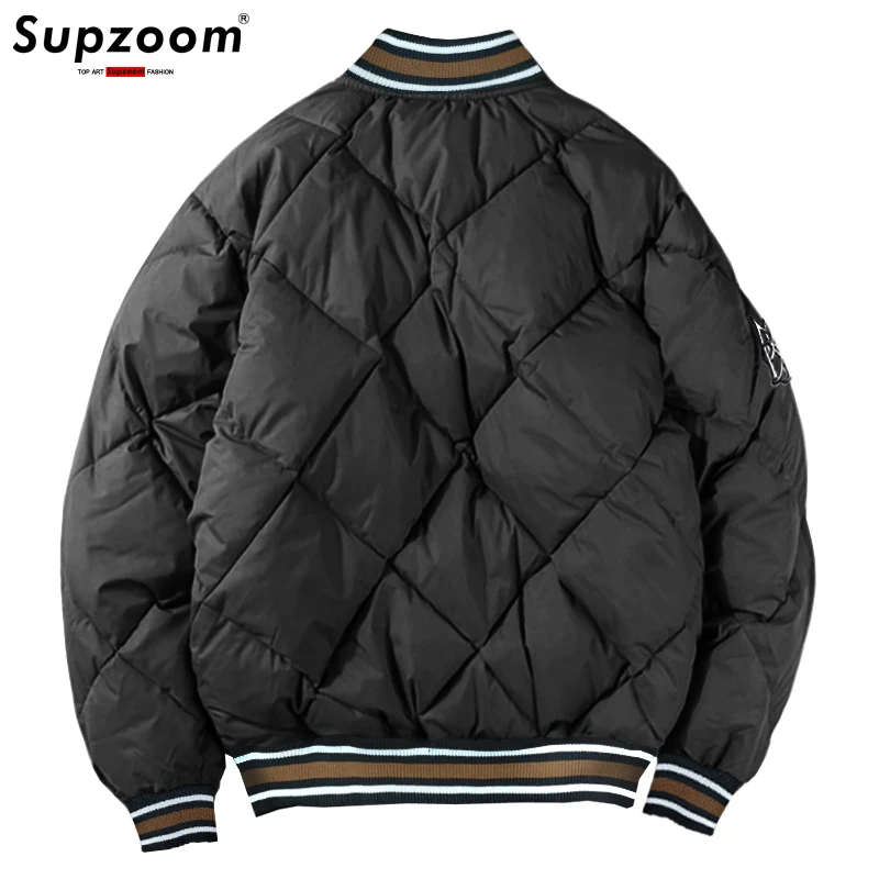 Supzoom-Chaqueta de béisbol bordada para hombre, abrigo cálido informal de invierno, estilo Hip Hop, 2022