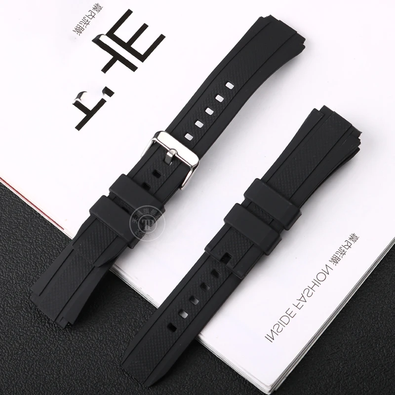 Sports Silicone Rubber Watch Strap For Casio Edifice EF-552 Watchbands EF-552D-1A Series Men\'s Black Bracelet Waterproof 25*20mm