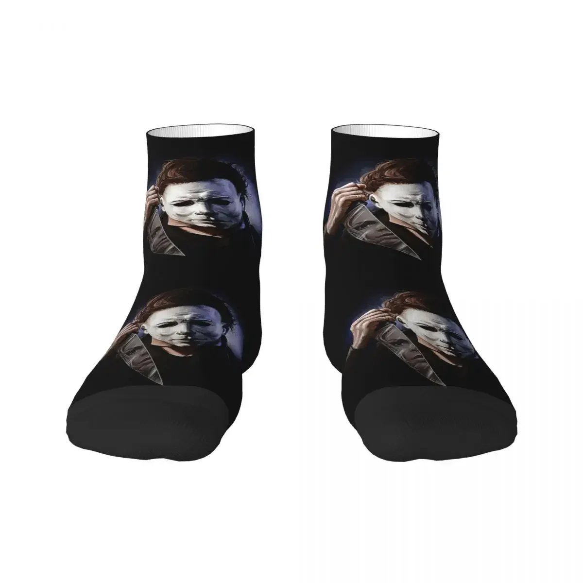 Funny Men's Halloween Killer Dress Socks Unisex Breathbale Warm 3D Print Horror Movie Crew Socks