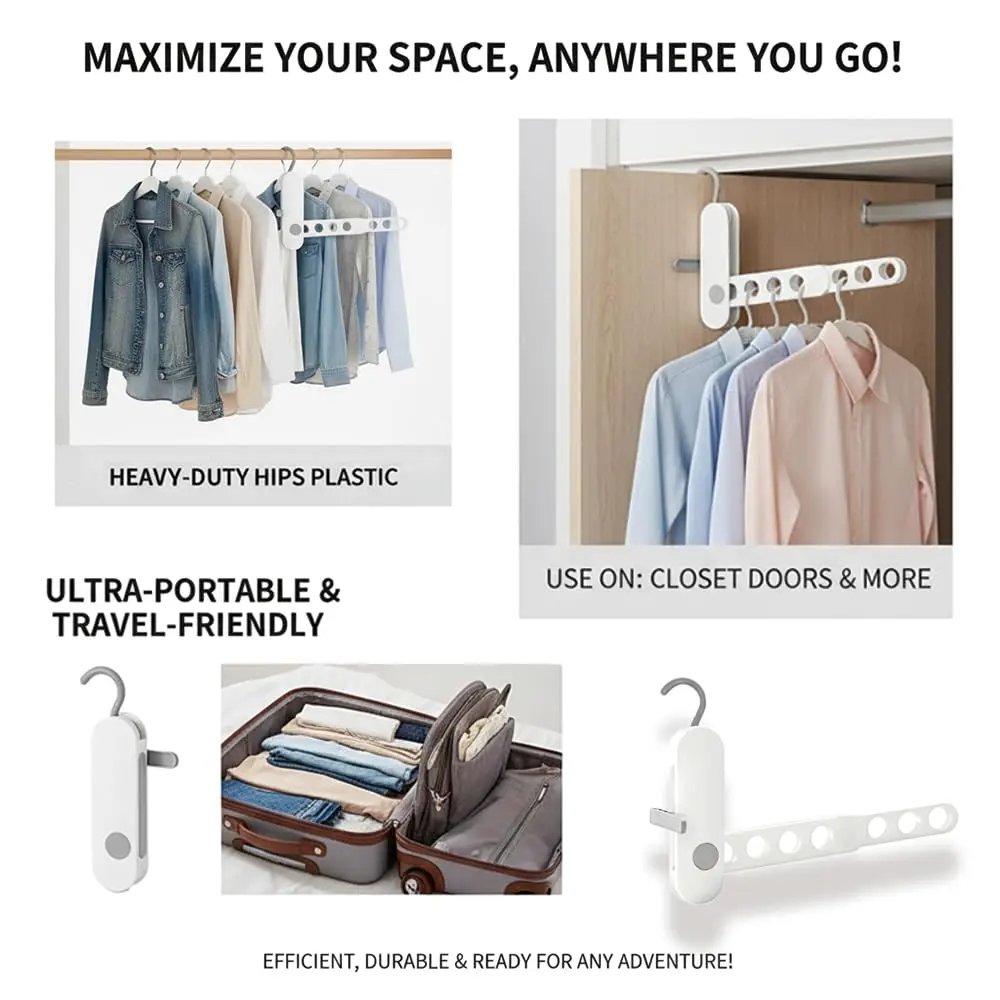 Portable Folding Clothes Drying Rack - Travel Essentials For Laundry Collapsible With Hook - Clothes Rack RV Essentials