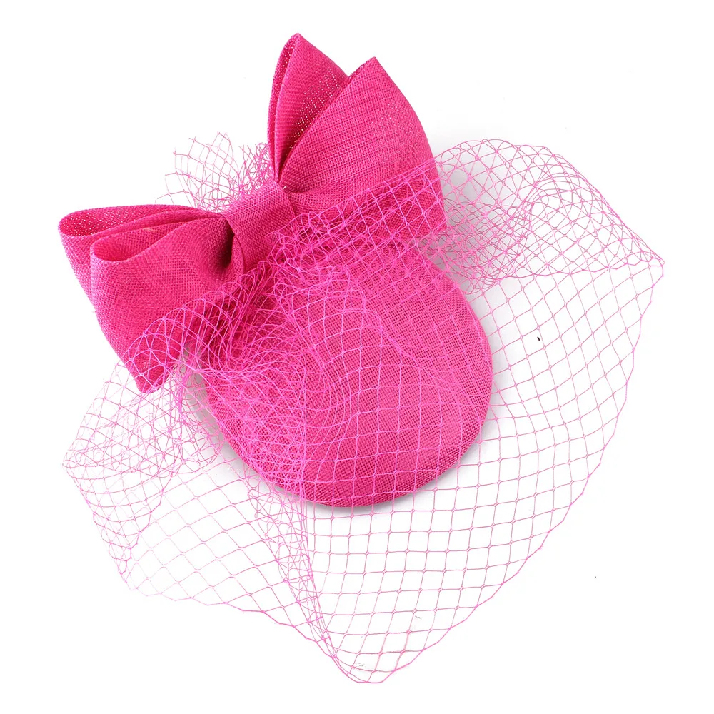 Fashion Bride Wedding Hats Fascinator Bow Hair Accessories Women Party Occasion Headpiece With Mesh Headwear Hairpin Millinery