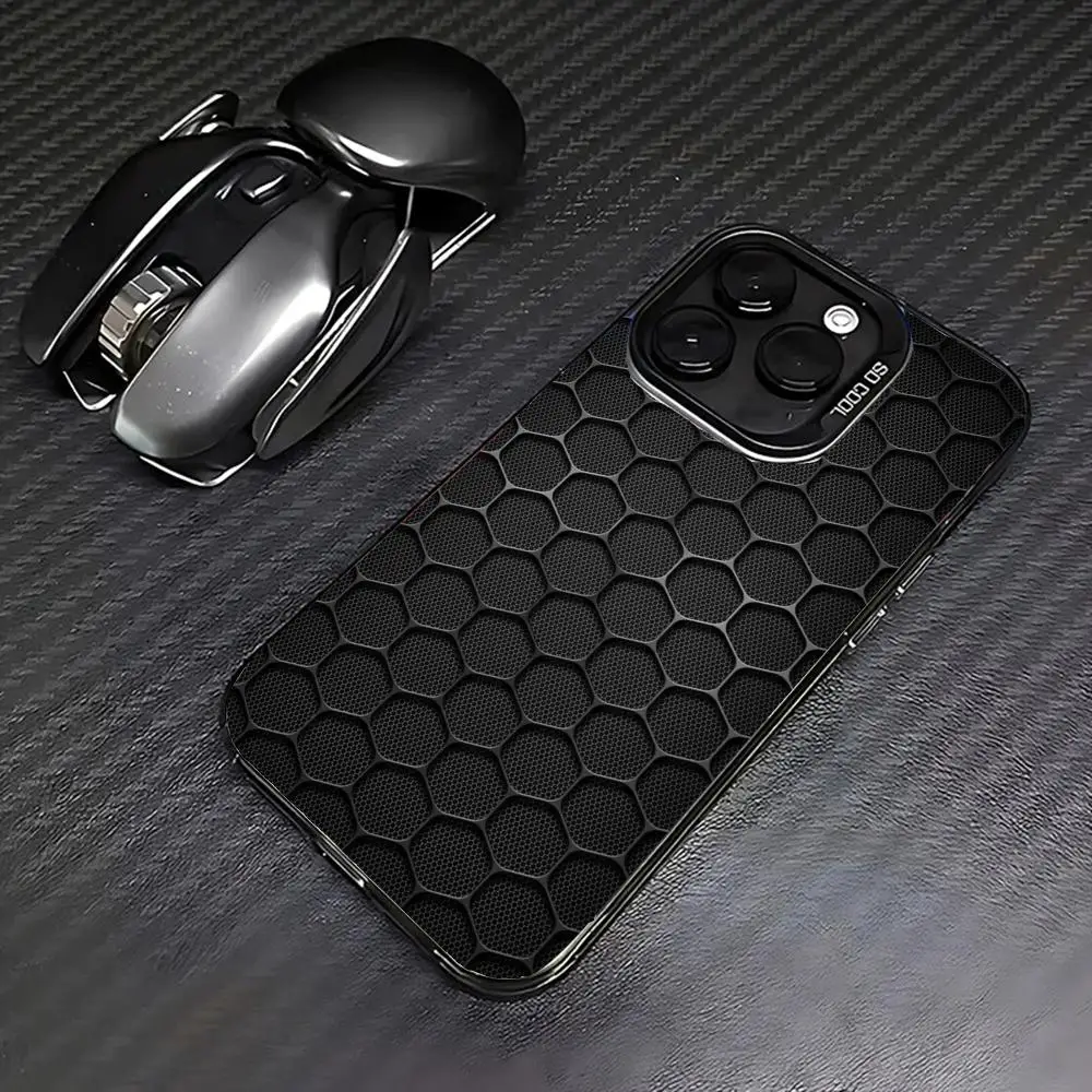 

Hexagonal design case for iPhone17 16 15 14 13 12 11 Pro/ Max/Plus shock-proof rear cover anti-fingerprint