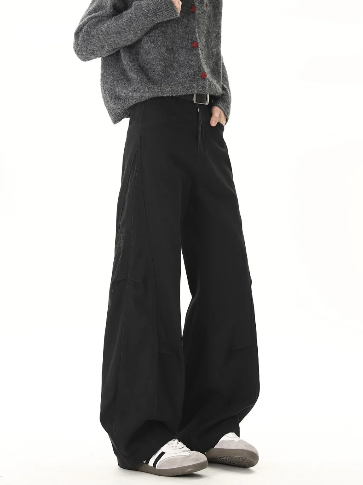 

American Retro Cleanfit Bell Bot Work Pants Men's Straight Leg Wide Leg Trousers Tall Casual Long Pants Leisure Faion