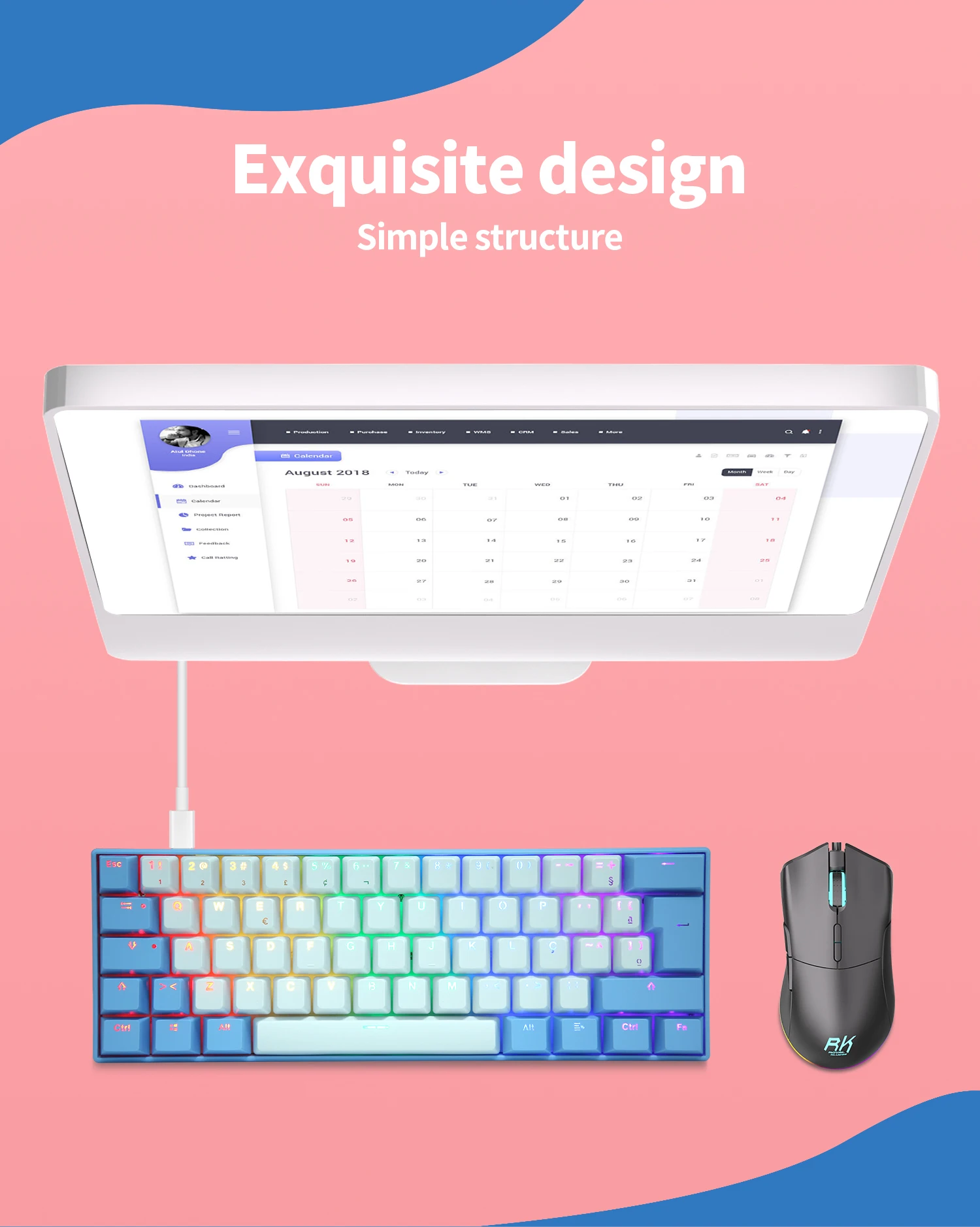 Português Brasileiro 62 Teclas Teclado Mecânico Layout ISO 60% Mini-Cor Backlit USB com Fio Teclado Gamer Translúcido Teclado Personalizado para Computador Portátil Travel Desktop UYIQ YQ62