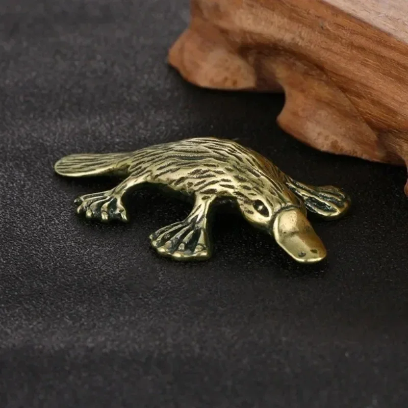 2026 Solid Brass Animal Platypus Figurine Miniature Tea Pet Crafts Desktop Small Ornament Home Decorations Accessories