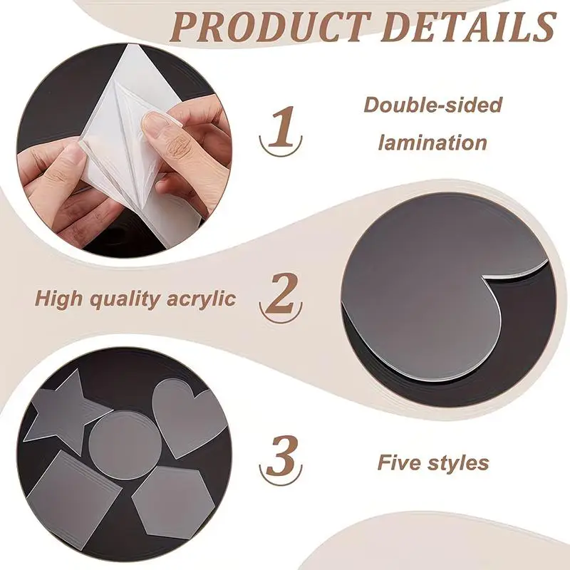 Clear Acrylic Coasters, Multi-Functional For Cup Placement, Decoration, Jewelry Display For Home Office Coffee Table DIY Crafts