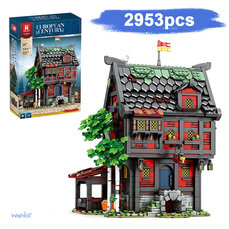 

66017 Crusader Inn 2953PCS Building Blocks Kit Creative Medieval Series Assembled Toys for Kid Creativity Birthday Gifts