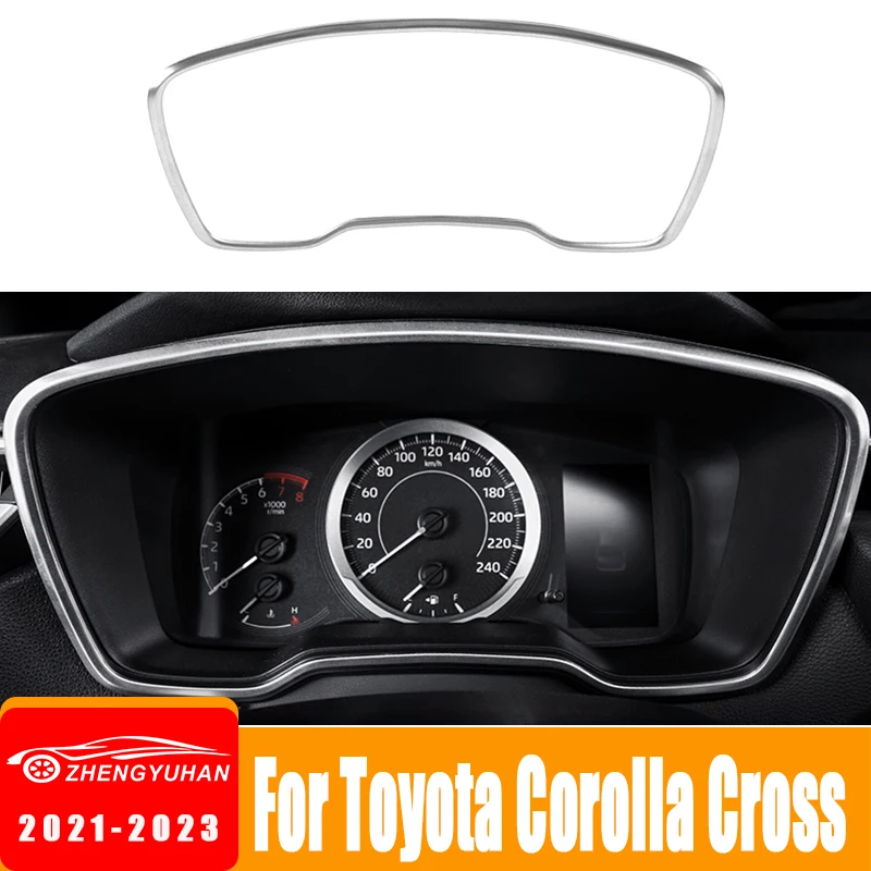 

Car Dashboard Display Speedometer Gauge Cover Trim Stainless Accessories For Toyota Corolla Cross XG10 2021 2022 2023 Hybrid GR