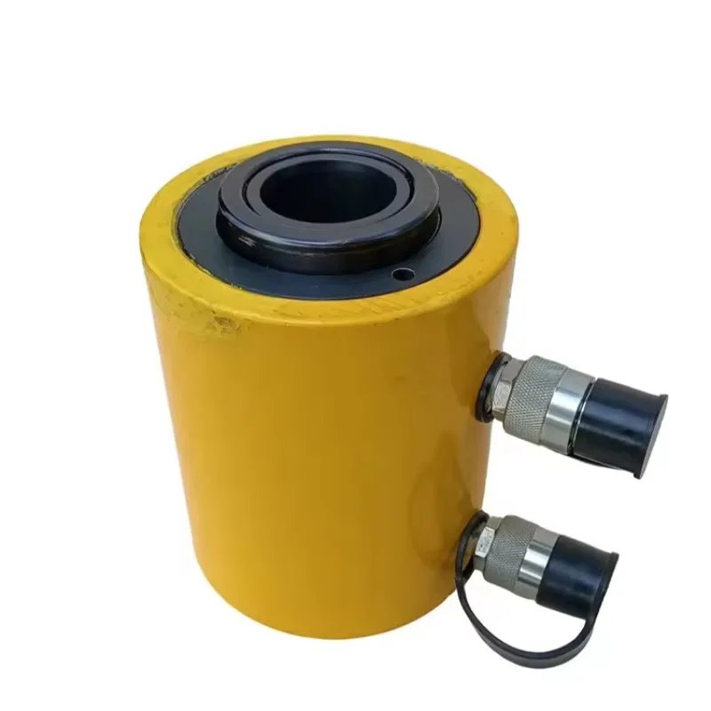 30-Ton double-acting push-pull cylinder, 90mm bore, non-magnetic piston, 650 psi, hollow hydraulic