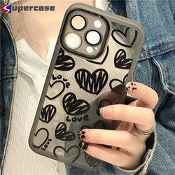 Honor X9A X9B X9 X8 X8A X7 X7a X6 X6A 100 90 80 70 60 휴대폰 케이스 그래피티 블랙 러브 럭셔리 낙하 방지 소프트 투명 커버