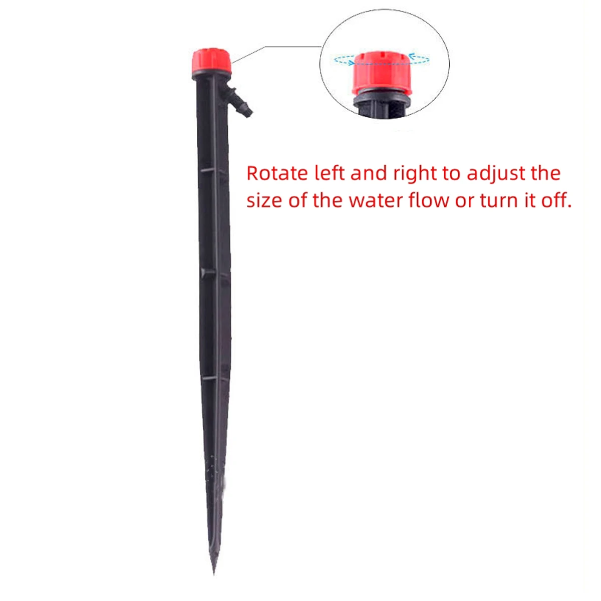 Ground-Plugged Adjustable Red Dripper 360 Degree 8-Hole Full-Circle Drip Arrow Garden Irrigation Micro-Spraying Device 10/100Pcs