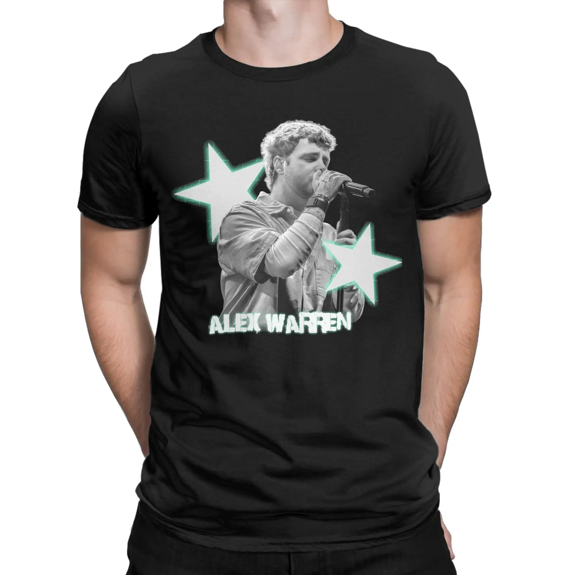 Singer Alex Warren T Shirt Men's  Cotton Hipster T-Shirts O Neck  Tees Short Sleeve Tops Plus Size