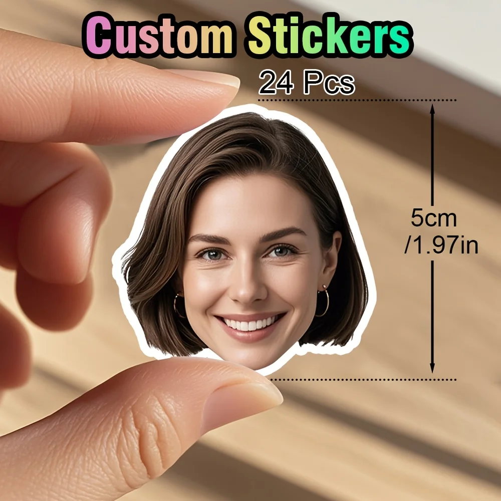 Customized PVC Personal Portrait Stickers for mobile phones, laptops, drinking glasses,watertight etc., office decoration