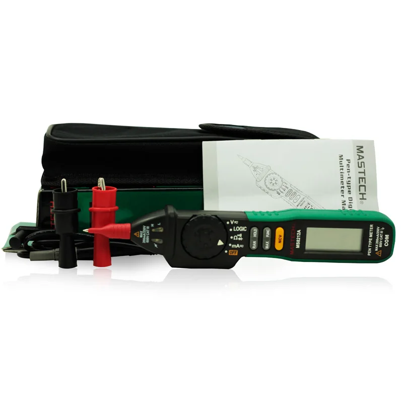 Mastech MS8212A Pen Type Digital Multimeter DC/AC Current Voltage Multimetro Tester Diode Continuity Logic Non-Contact Vol