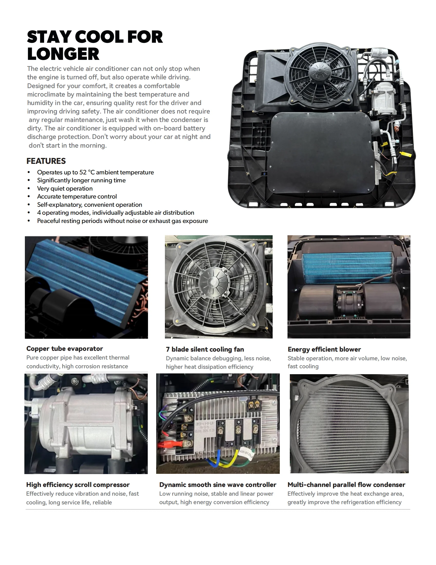 Universal 12 Volt 24V Parking Cooler New Electric Air Conditioner for Cars Excavator RV Truck Other Air Conditioning Systems
