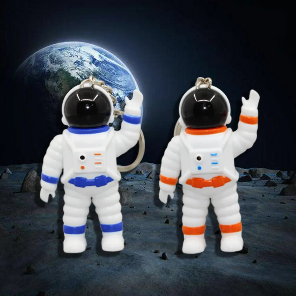 2Pcs Astronaut Keychains LED Luminous Key Holder Sound Ring Perfect Key Decoration Stylish Birthday Gift for