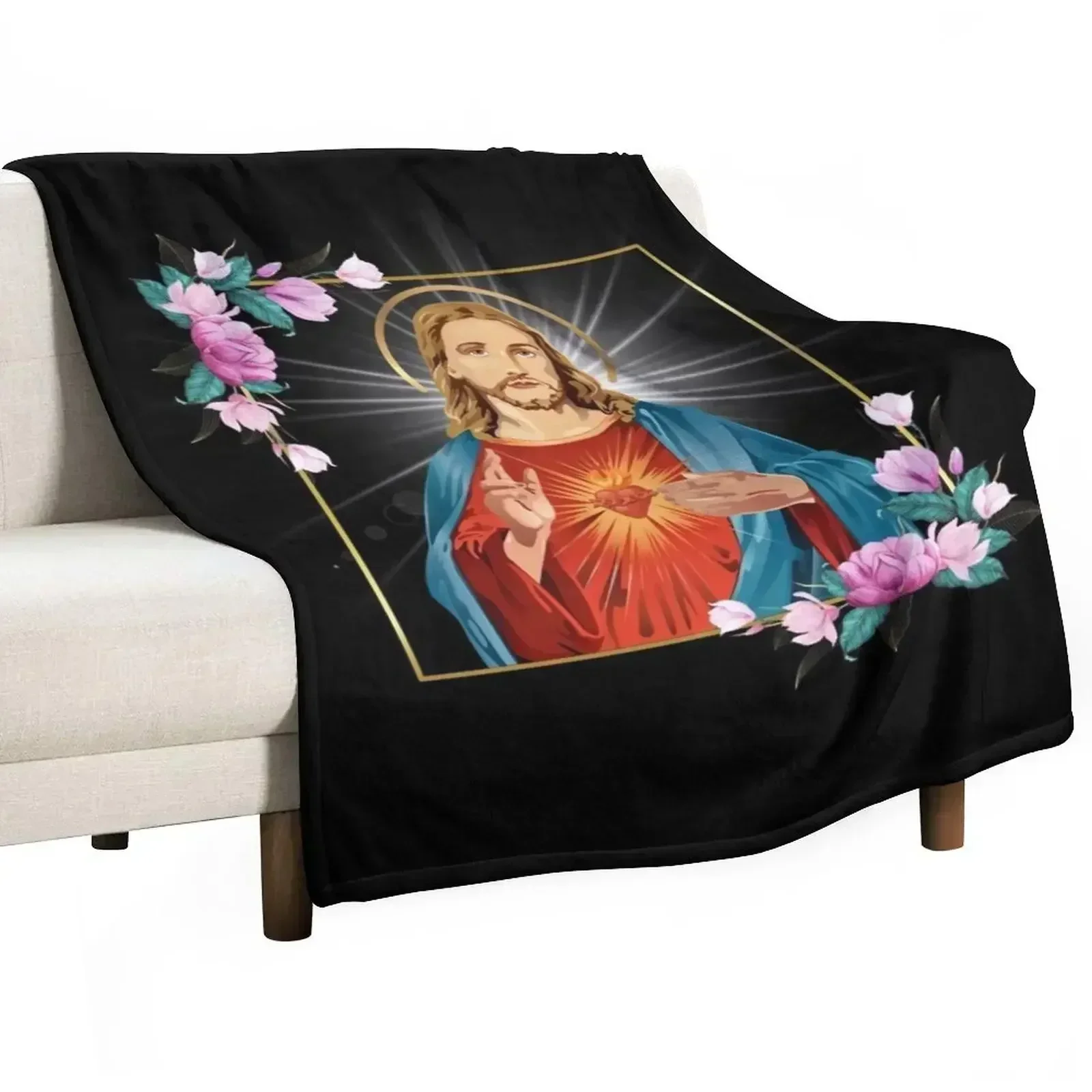 Immaculate Heart of Jesus Christ Sacred Heart Catholic Gift Throw Blanket Winter beds Softest for winter Blankets