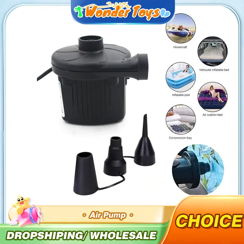 

220V Electric Inflatable Pump Quick Air Filling Compressor With 3 Nozzles For Car Camping Life Buoy Boat Cushion Home Use