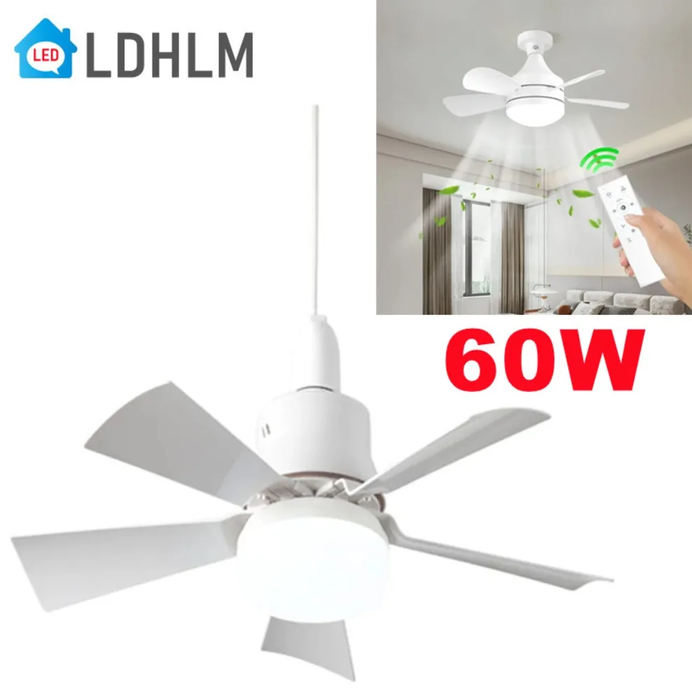 LED 60W ceiling fan light LED fan ceiling light with remote dimming function suitable for living room study and home use