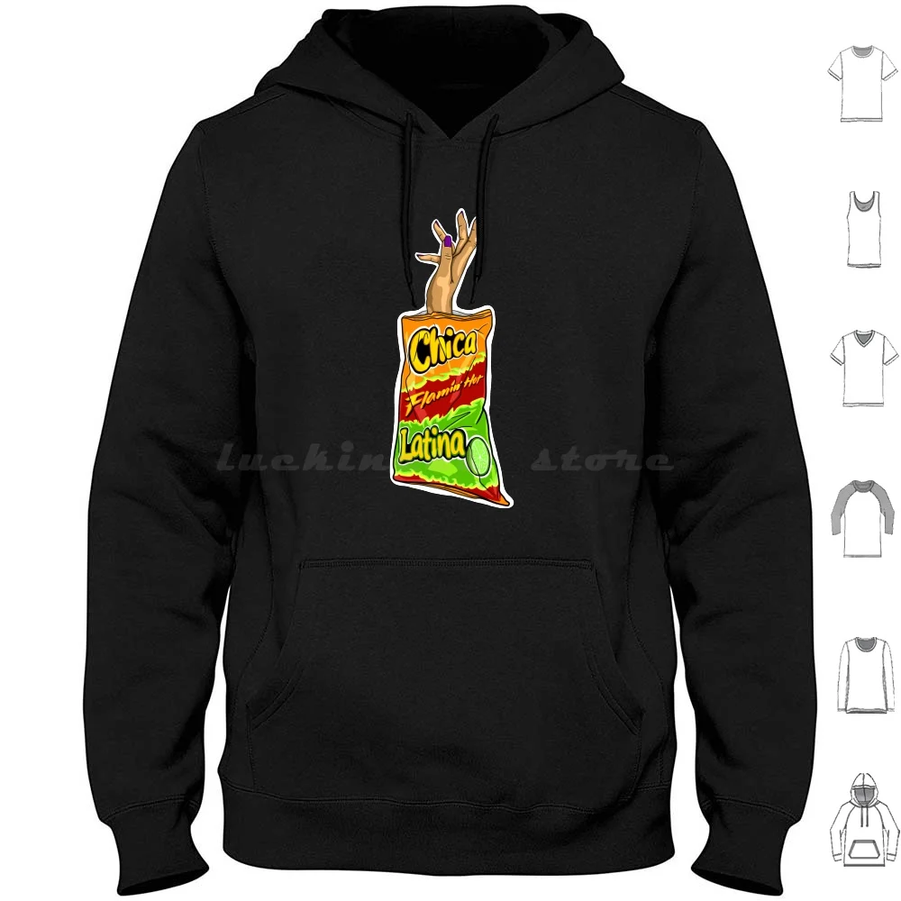 Chica Hoodies Long Sleeve Hot Hispanic Mexican Latina Food Lime Cartoon Womens History