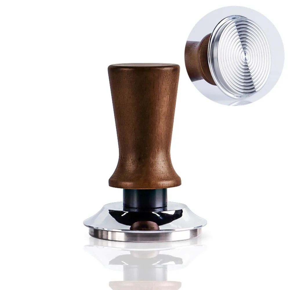 51/53/58MM Coffee Tamper Flat/threaded Bottom Self-rebounding Coffee Leveler Stainless Steel Base Springs Design