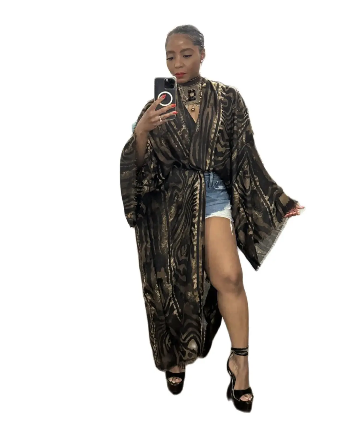 

Fashion Blogger Summer Recommend Beach Bikini Cover Up Causal African Muslim Women Swimwear Long Kimonos Ramadan Jacket