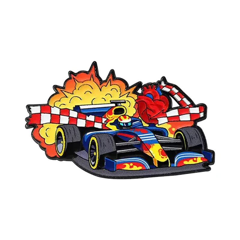 Cool Sports Car Pins 4-design Enamel Cartoon Racing Car Metal Pin For Clothes Backpack Lapel Badge Brooch Friends Gifts