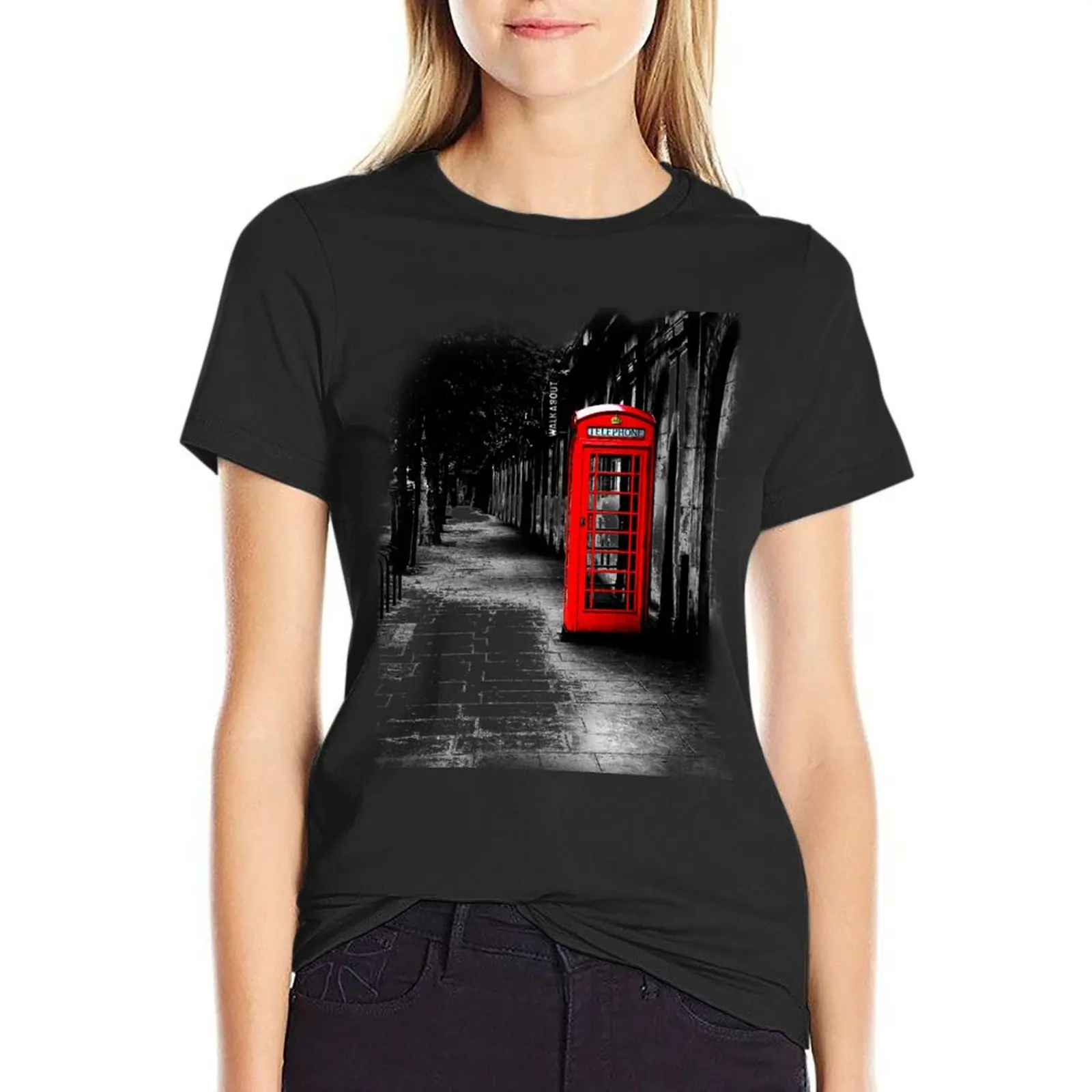 London Calling - Red British Telephone Box T-Shirt korean fashion Blouse new edition t shirts for Women