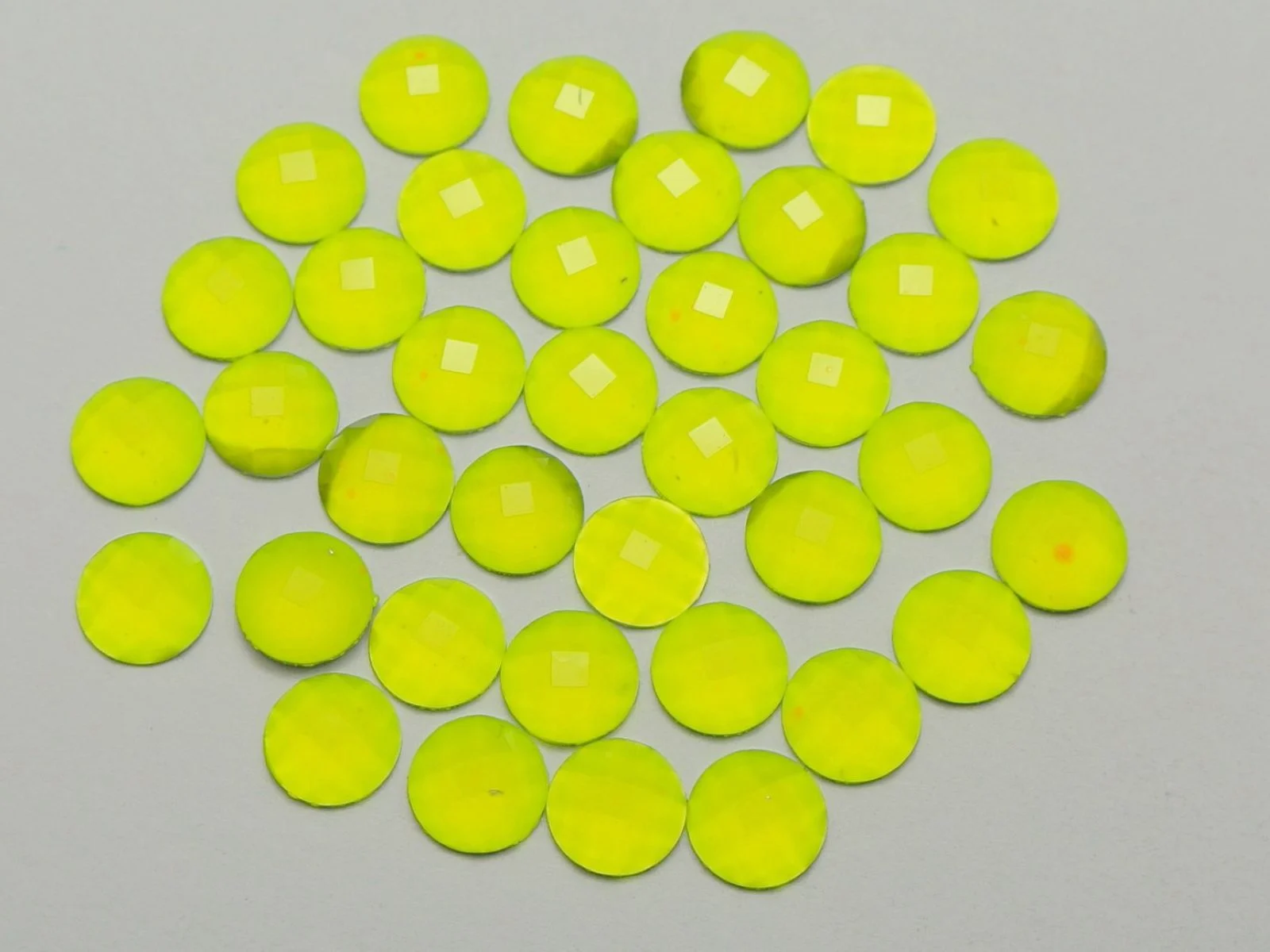 200 Mixed Neon Color Flatback Acrylic Round Rhinestone Gems 8mm No Hole