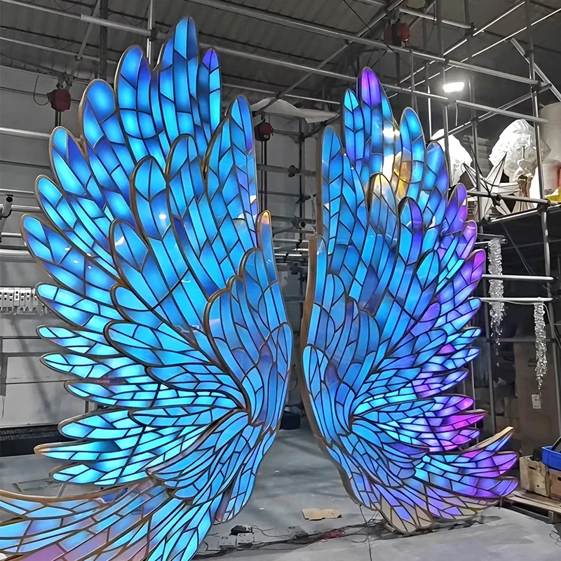 Square Park Event Planning Stage Garden Landscape Festival Angel Wings Art Installation