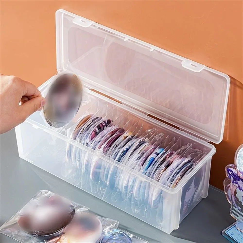 Clear Plastic Compartmentalized Organizer Box Transparent Photocard Game Card Storage Box Desktop Classification Container