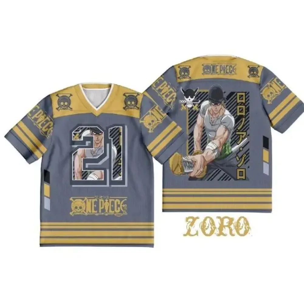 

Summer 2026 One Piece Rolonoa Sauron Short-sleeved T-shirt Sports Jersey 3D Print Breathable Loose T-shirt Men/women Top Y2k