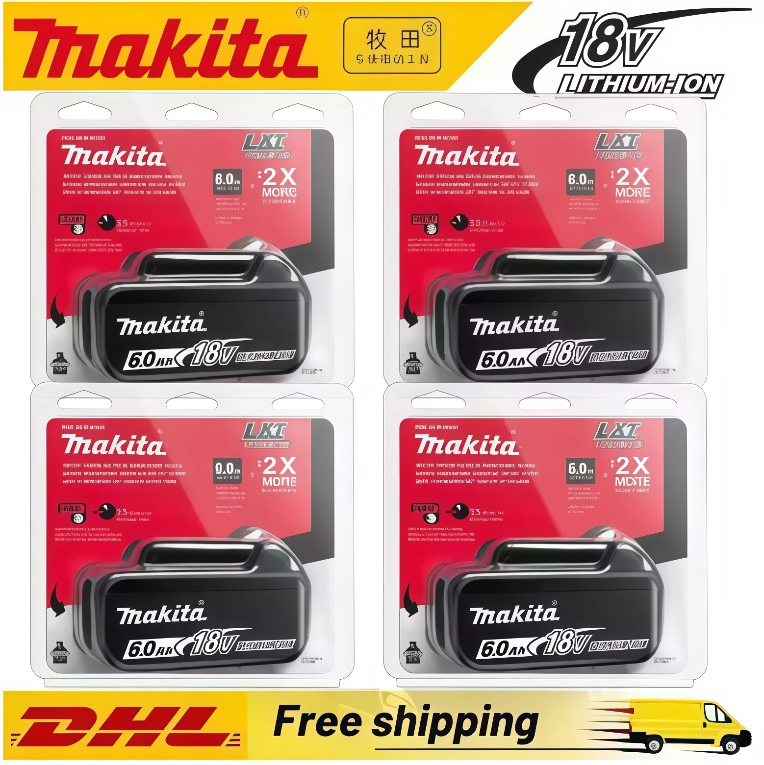 Оригинальный литий-ионный аккумулятор Makita 18 В, 6,0 Ач, перезаряжаемый, 18 В, 6000 мАч, замена для моделей BL1860, BL1850, BL1860B.