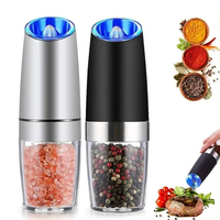 Electric Pepper Mill Herb Spice Salt Grinder Led Light Automatic Gravity Induction Adjustable Coarseness Kitchen Steak Tools