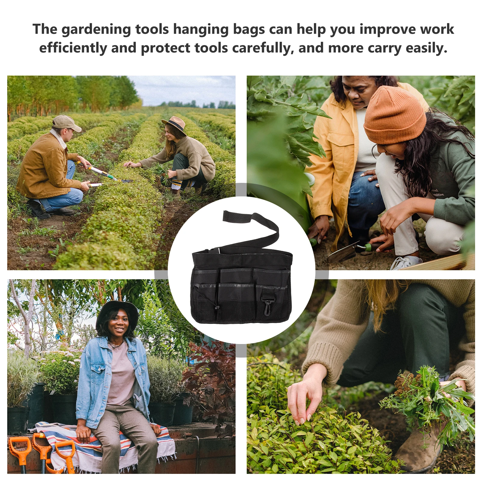

Tool Bag Toolbox Gardening Tools Handy Organizer Pouch Bucket Black Gardeners Belt