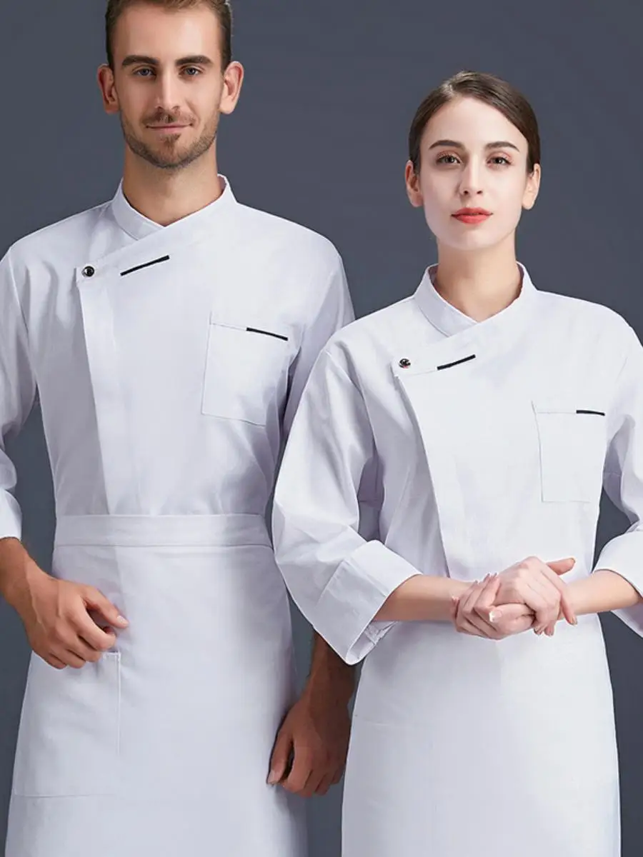 

Мужская и женская униформа для поваров с длинным рукавом, дышащая, влагоотводящая, для кухни, отеля, ресторана.