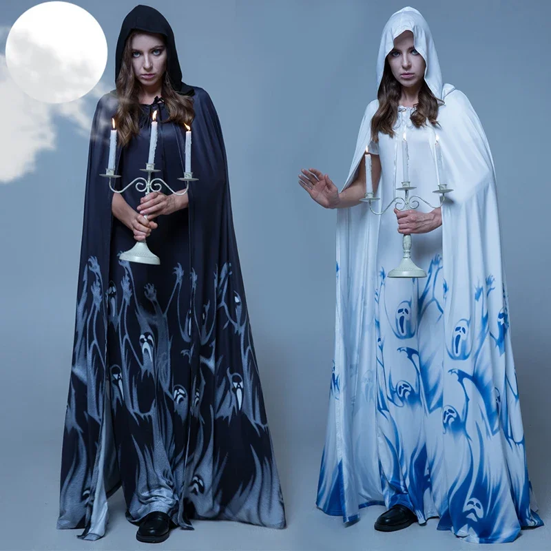 

Halloween Cosplay Adult Vampire Skeleton Witch Cloak Costume