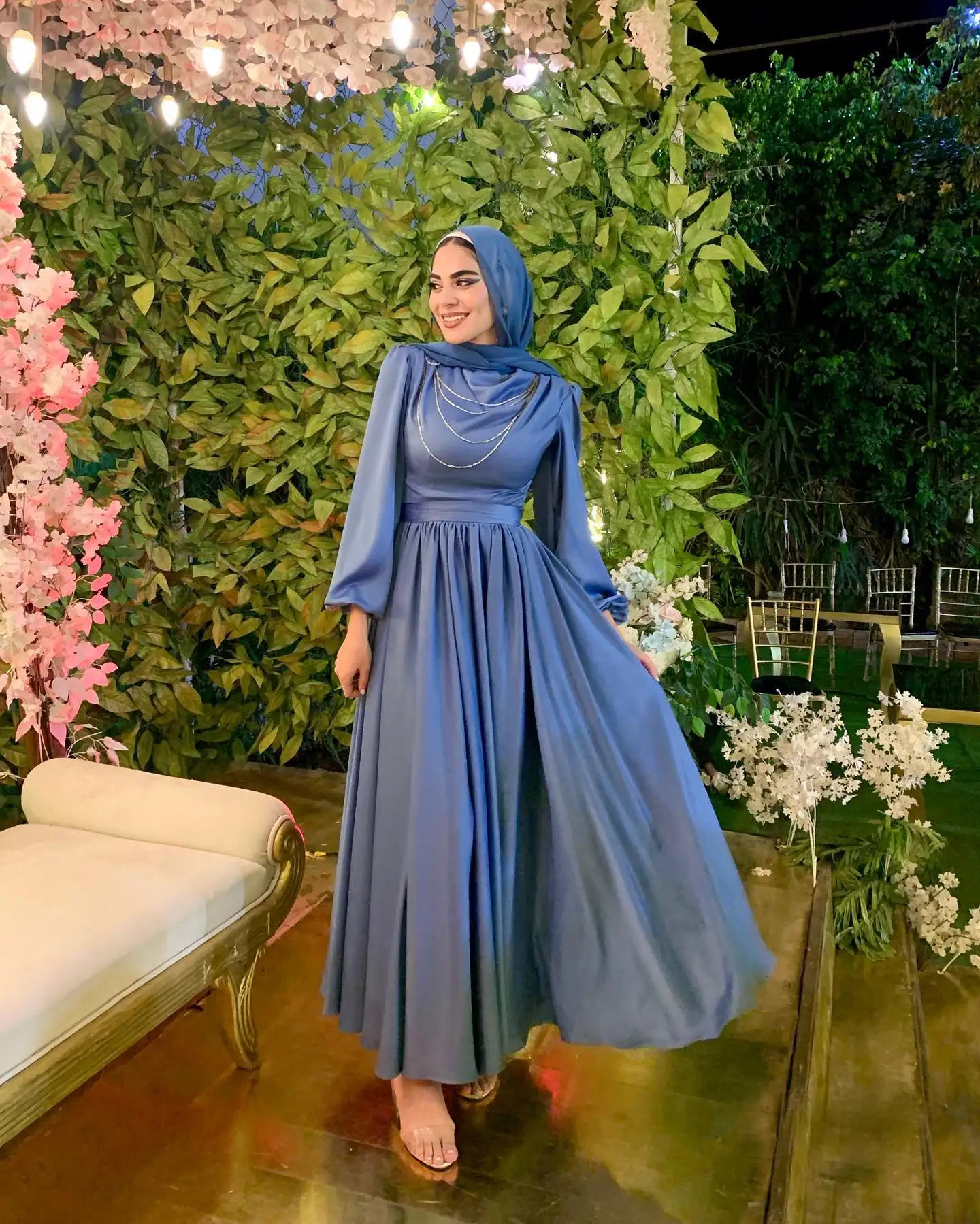 Jirocum Long Sleeve Muslim Prom Gowns A Line Elegant Evening Gown Party customized Formal Occasion Dresses vestidos para mujer