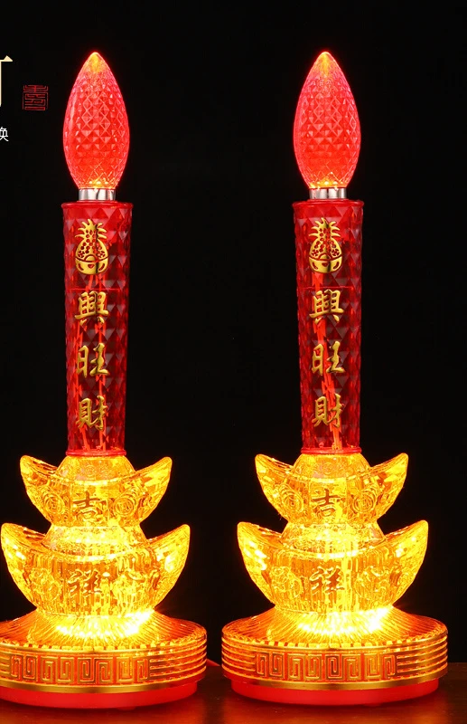 Plug in LED electronic candle light for offering and attracting wealth