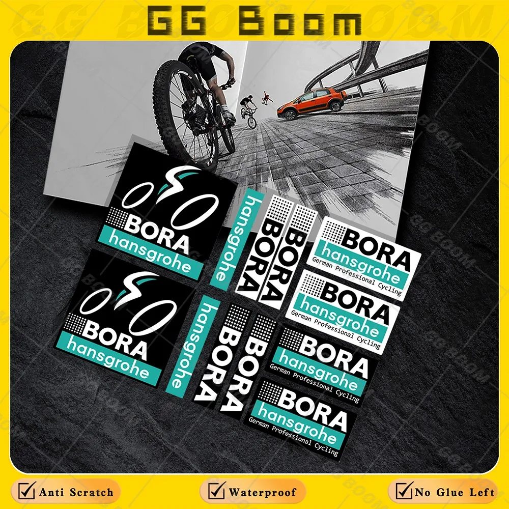 For Use BORA Hansg-rohe Bicycle Reflective Sticker Team Logo Decal Refit Frame Handlebar Seatpost Cycling Accessories Waterproof