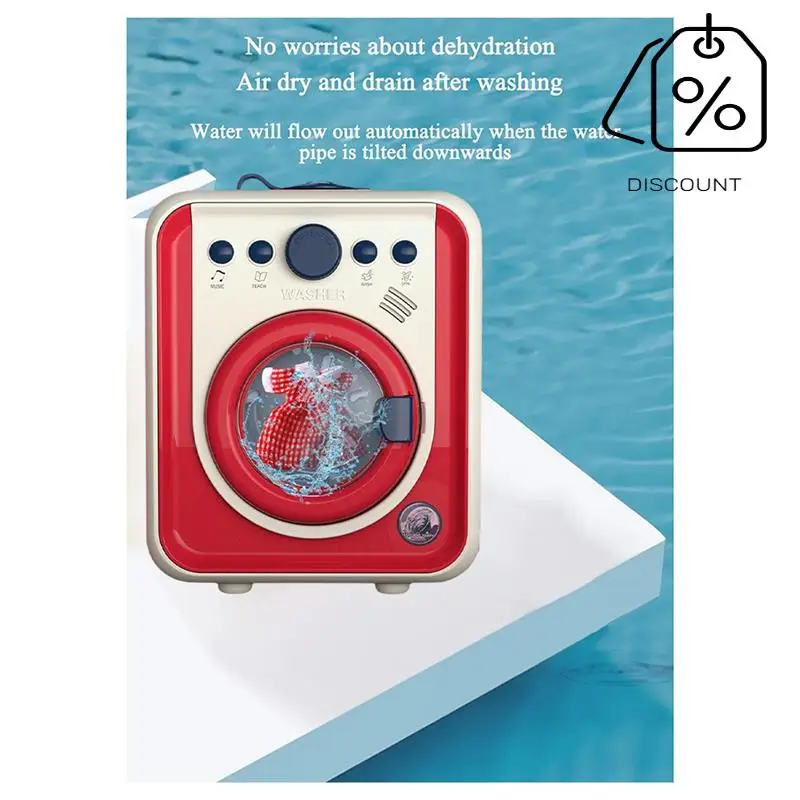 AS96-Mainan Mesin Cuci Anak-anak Mini Simulasi Furnitur Mesin Cuci Musik Ringan Berpura-pura Bermain Hadiah Musik dengan Lampu Ulang Tahun G