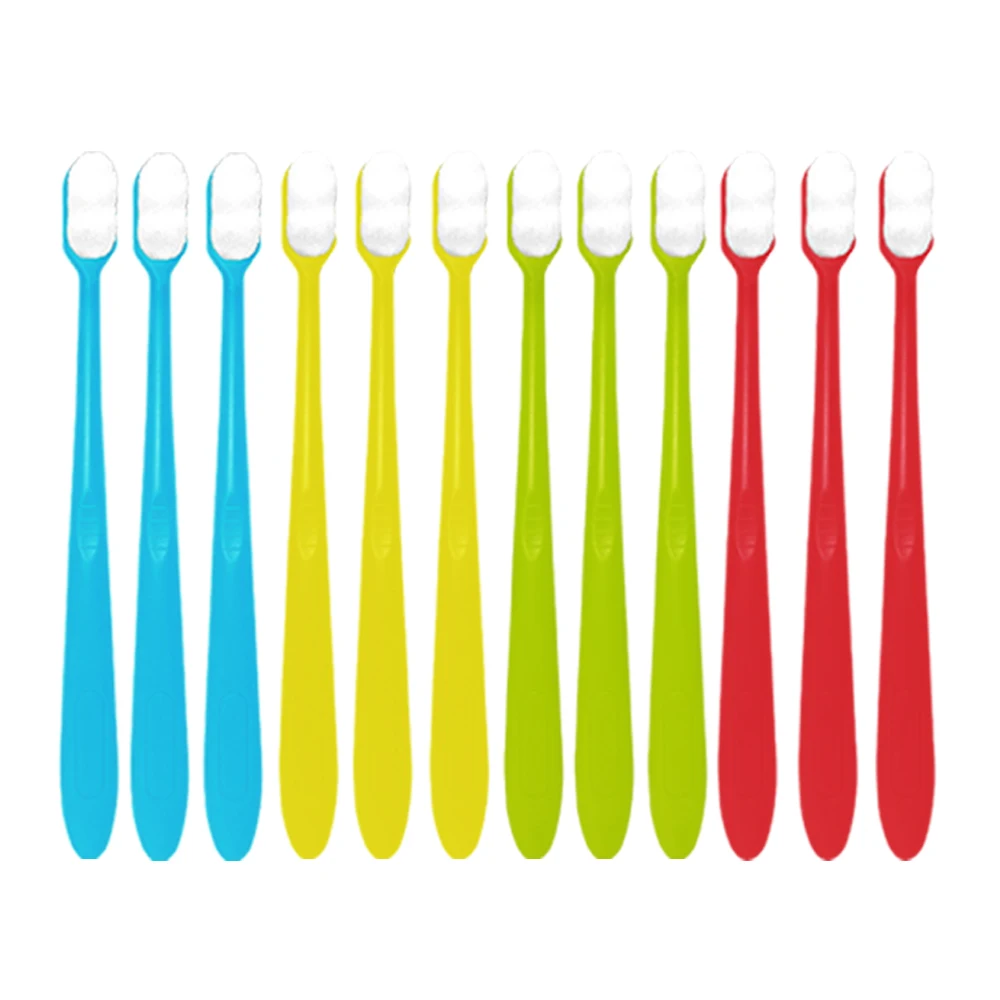 12pcs Ultra-fine Toothbrush Deep Cleaning for Senstive Gums Soft Bristles Tongue Nose Blackhead Brush Daily Oral Care in Box