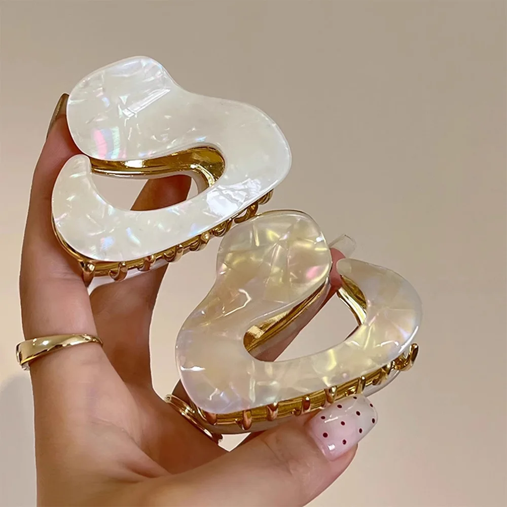High-grade Acetic Acid Material Heart Metal Hair Claw For Women Girls Sweet Headband Hair Claw Clip Hairpin Hair Accessories