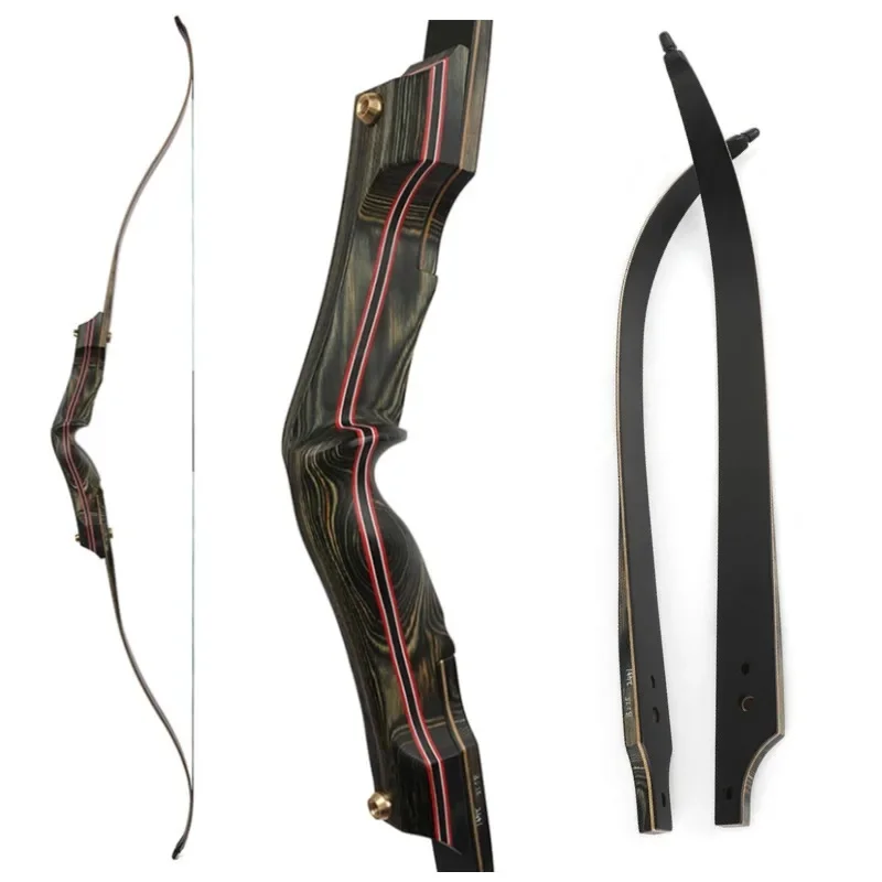 

62inch Recurve Bow 30-60lbs Archery Bow CNC Machined High Performance Takedown Split Bow 17" Riser Shooting Hunting