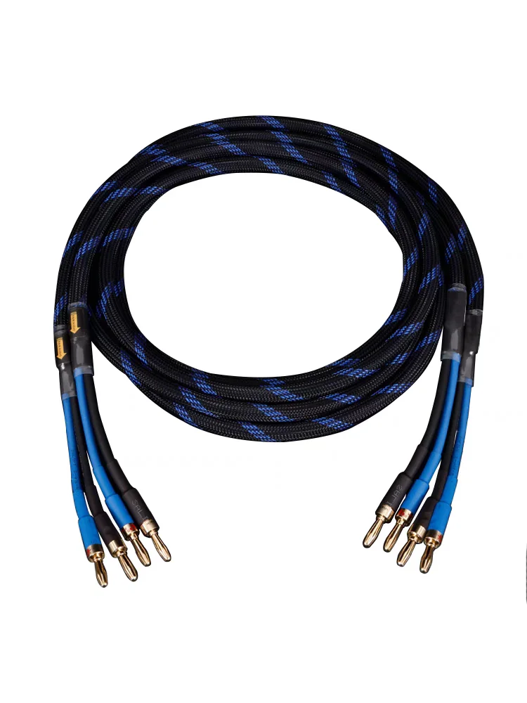 6N Oxygen-Free Copper Audiophile HIFI Speaker Cable Banana Plug/Y Spade/ Pin Plug Audio Wire for Amplifier to Speaker Connection